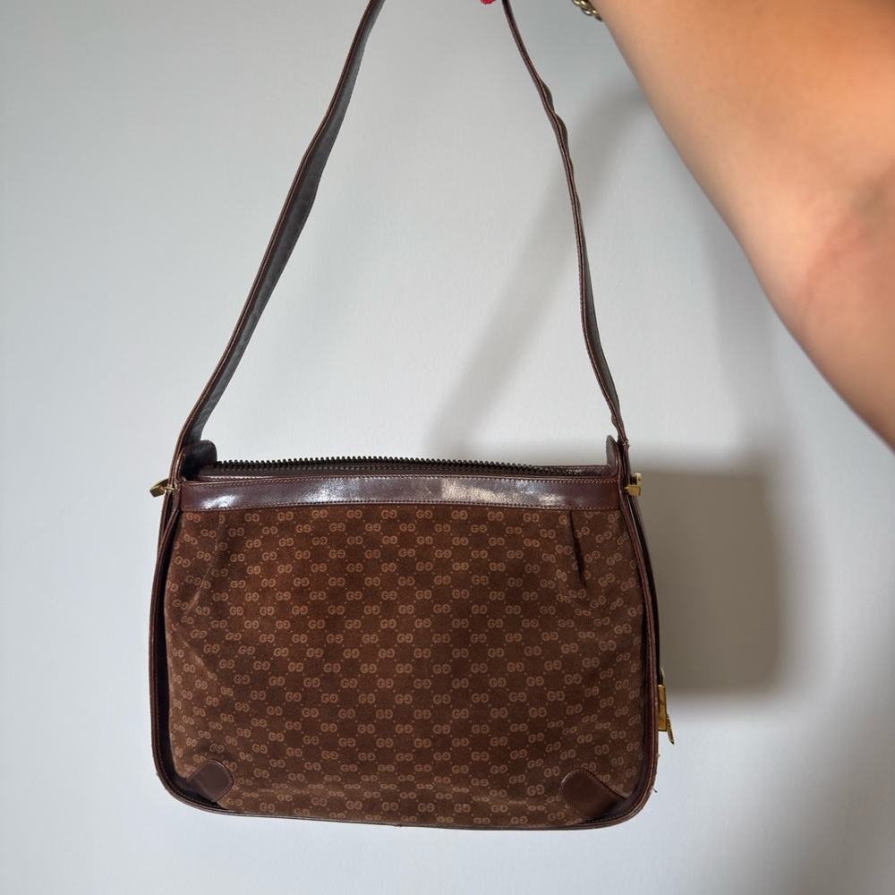 Brown Suede Gucci Shoulder bag